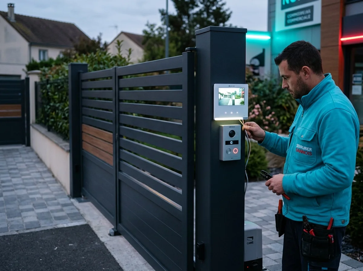 Portail motorisé + interphonie à Sannois